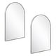preview thumbnail 4 of 13, Modern Metal Framed Maeve Arched Wall Accent Mirror 2 Pack - Brushed Silver