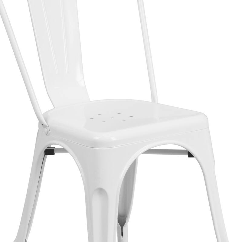 Metal Indoor/ Outdoor Stackable Bistro Chair (Set of 4)