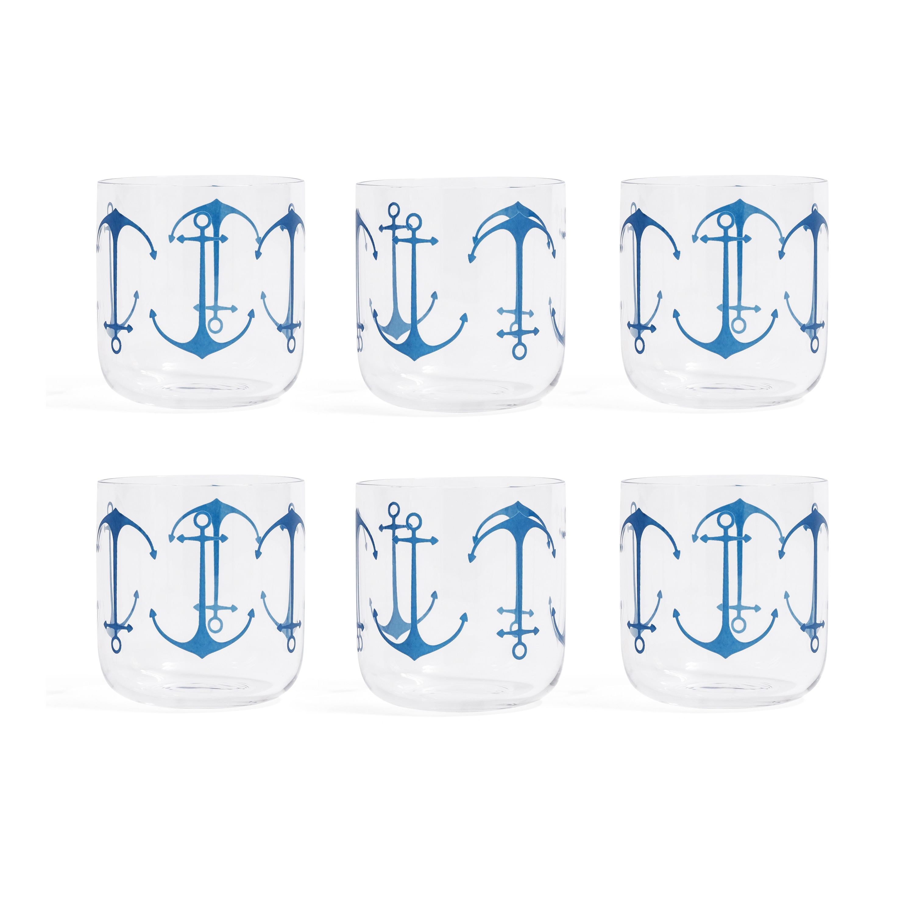 Anchor Design Rock Glasses, Set of 6