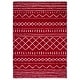 preview thumbnail 176 of 175, SAFAVIEH Arizona Shag Lotta Moroccan 1.2-inch Thick Rug 6'7" x 9'2" - Red/Ivory