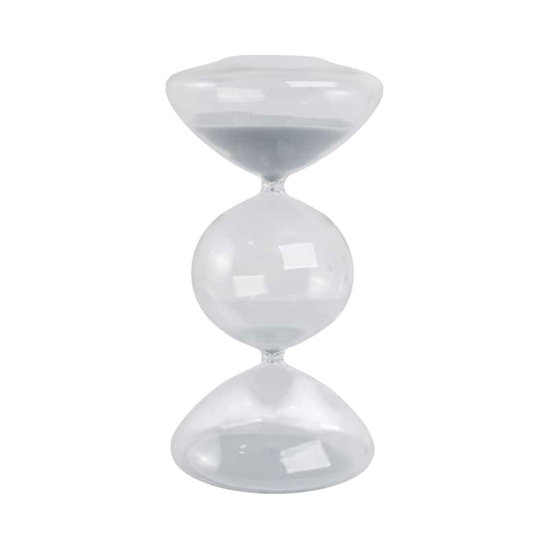 Glass Hourglass Timer Abstract Decorative Sculpture with Modern Design