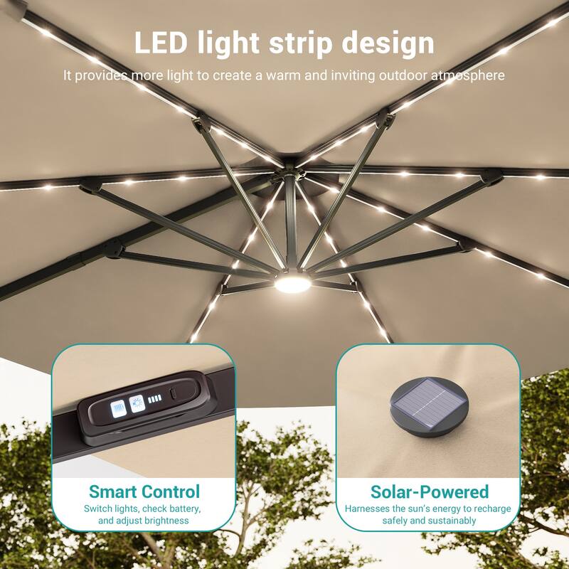 Sonkuki Outdoor 10FT LED Patio umbrella for Garden