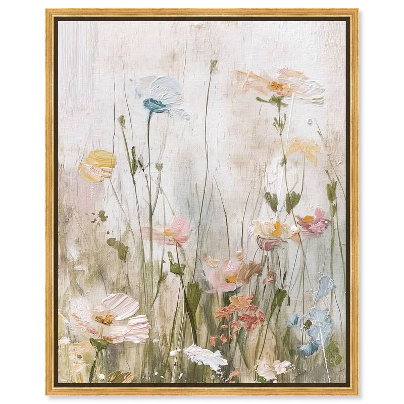 Floral Luster Canvas by Art Remedy - 24" x 30" - Gold