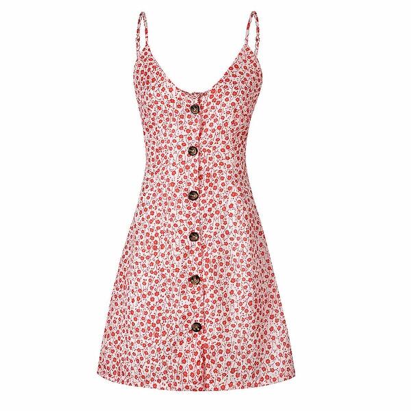 Shop Qzunique Women S Summer Dress V Neck Strappy Backless Bowknot