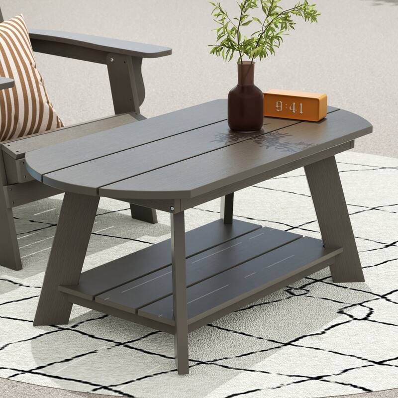 Vineyard HIPS Outdoor Eco-Friendly All Weather Adirondack Coffee Table - Charcoal Gray
