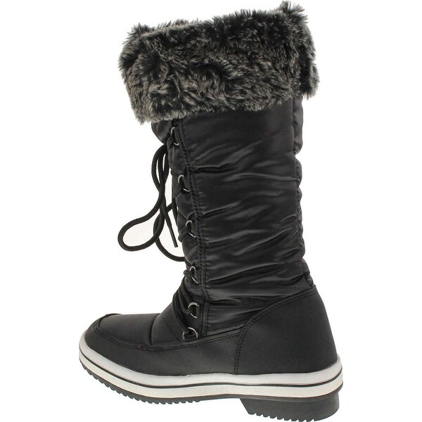 Fanture Womens Waterproof Winter Snow Boots Mid Calf Knee High