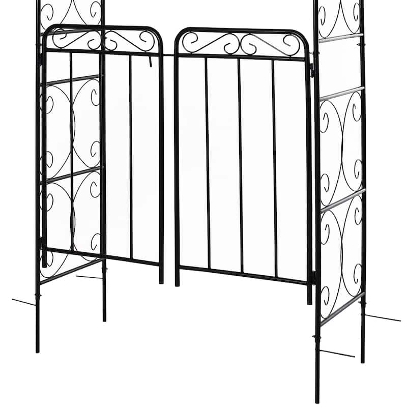 Outsunny Decorative Garden Trellis with Two Latched Doors for Climbing Vines & Weddings