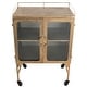 preview thumbnail 6 of 4, Metal Cabinet with Glass Doors and Wheels
