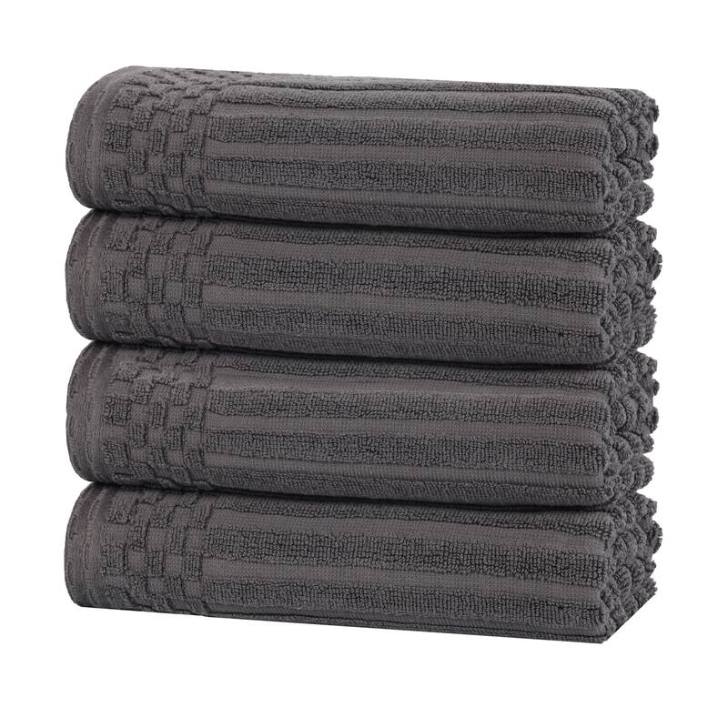 Superior Soho Ribbed Cotton Hand Towel Set of 4