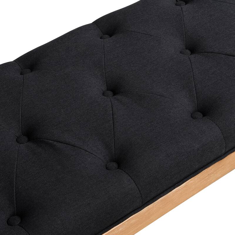 Christopher Knight Home - Valen Classic Tufted Upholstered Bench with Curved Arms and Solid Wood Frame