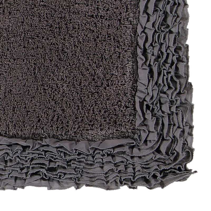 Better Trends 100% Cotton Super Soft & Water Absorbent Bathroom Rugs–Shaggy Border Tufted Machine Washable Tumble Dry Bath Mats