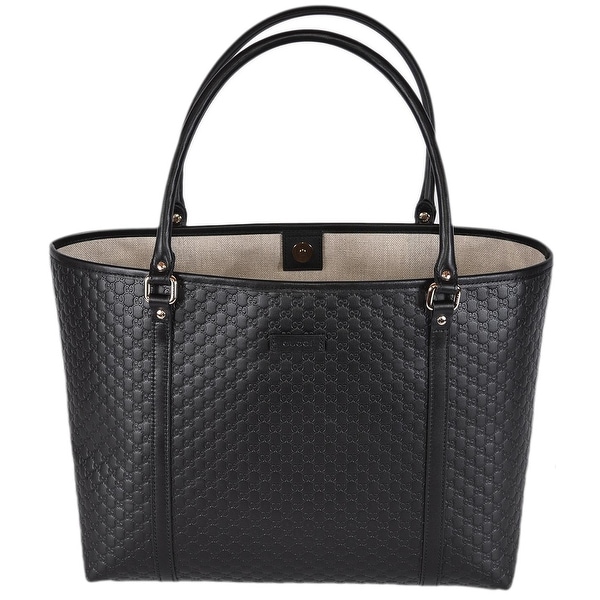 Shop Gucci 449647 Black Leather Micro GG Guccissima Joy Purse Handbag Tote - Free Shipping Today ...