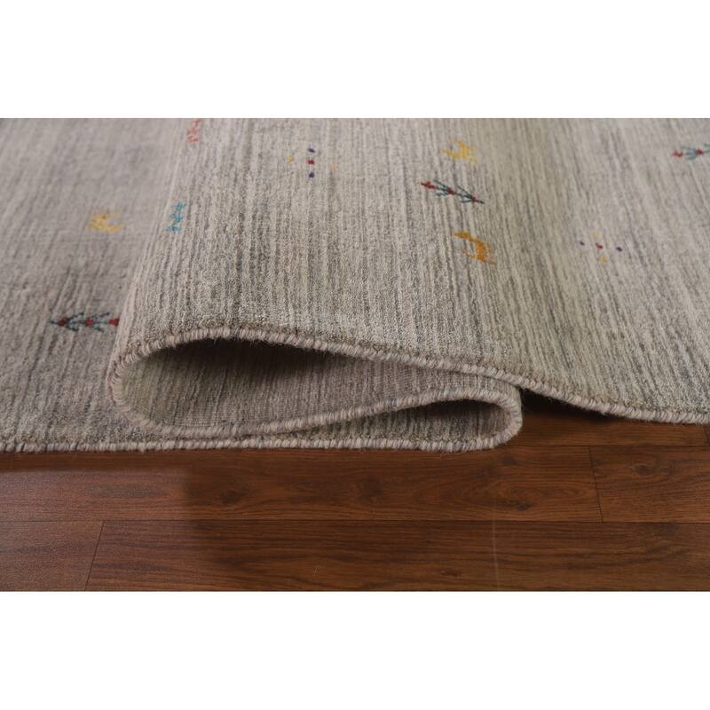 Gabbeh Oriental Area Rug Hand-Knotted Wool Carpet - 8'0"x 9'8"