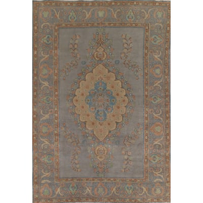 Over-Dyed Tabriz Persian Vintage Rug Hand-Knotted Wool Carpet - 8'3"x 11'5"