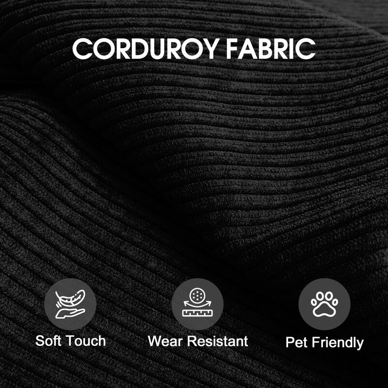 78.8" Convertible Floor Sofa Bed, Corduroy Folding Mattress Sofa Couch for Small Spaces ,No Assembly