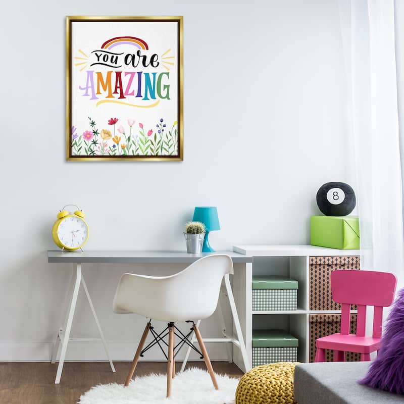 Stupell You Are Amazing Encouragement Framed Floater Canvas Wall Art Design By Kim Allen