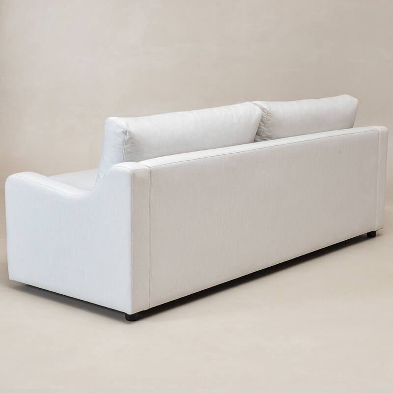 KINWELL 3-Seater Linen Upholstered Deep Seat Sofa with Flippable Cushions, 90"W