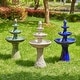preview thumbnail 2 of 36, Glitzhome 45.25"H Oversized 3-Tier Pedestal Ceramic Resin Outdoor LED Fountain