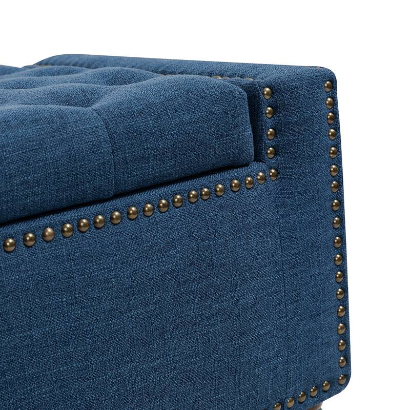 Felix Classic Button-Tufted Storage Bench With Nailhead Trims By HULALA HOME