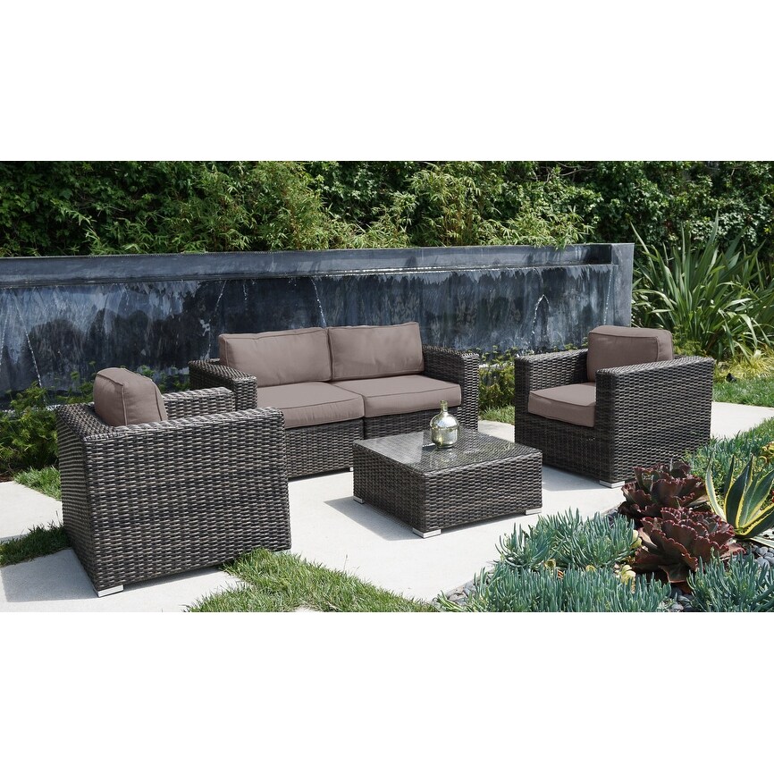 5 piece rattan shop sectional