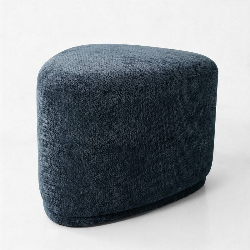 Bonnie 26"/43" W Chenille Small/ Oversized Triangular Cheese Ottoman