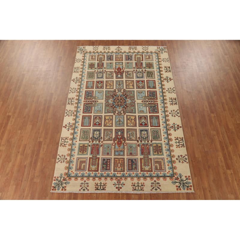Garden Design Kazak Oriental Area Rug Handmade Wool Carpet - 6'7" x 10'1"