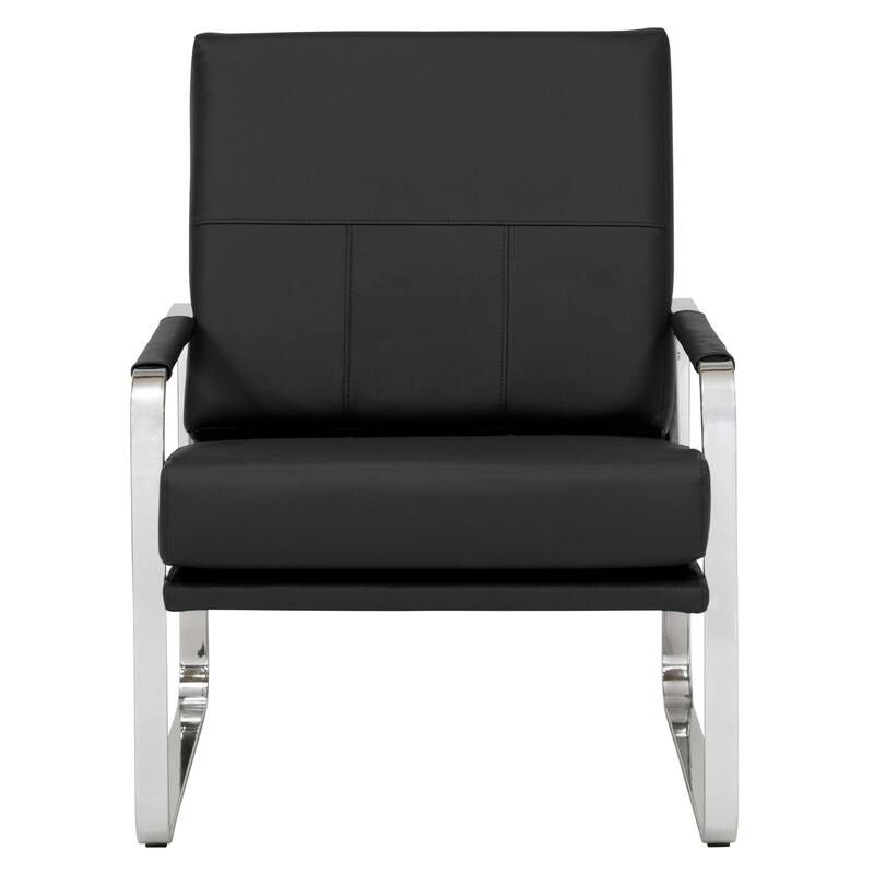 Studio Designs Home Allure Metal and Blended Leather Modern Accent Arm Chair