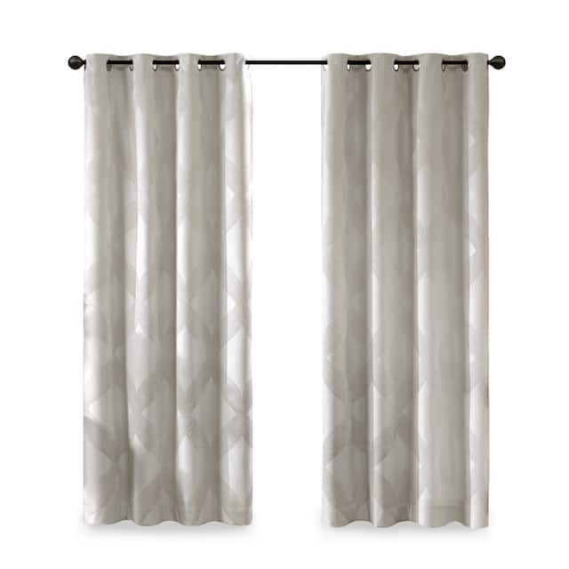 Abel Ogee Knitted Jacquard Total Blackout Curtain Panel by SunSmart