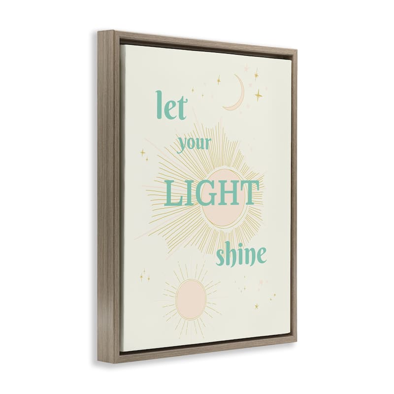 Stupell Let Your Light Shine Framed Floater Canvas Wall Art Design By Sweet Melody Designs