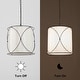 preview thumbnail 7 of 6, Modern Black Chandelier Drum Pendant Lights with Off-white Fabric for Kitchen Island - D13" X H 14"