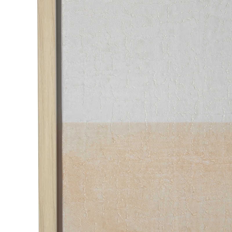 Canvas Geometric Mid Century Modern Shape Framed Wall Art with Pink and Sage Accents - Cream - Roche River Decor