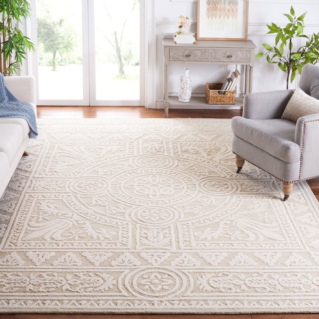 SAFAVIEH Handmade Blossom Alfina Modern Floral Wool Rug