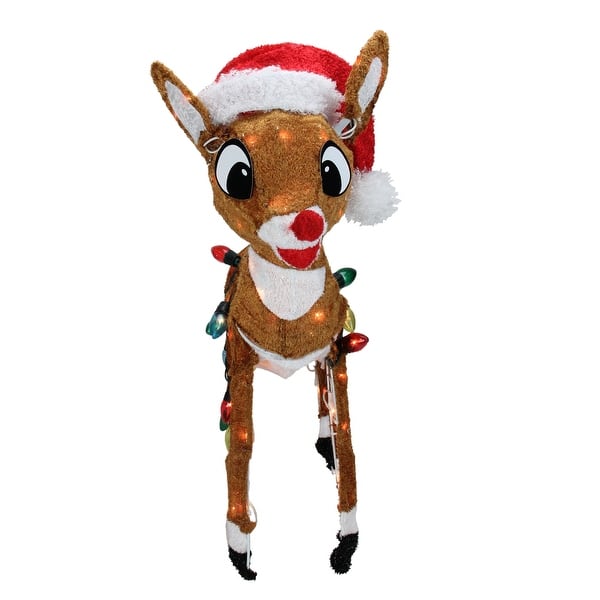 Shop 24 Pre Lit Rudolph Nosed Reindeer Christmas Outdoor