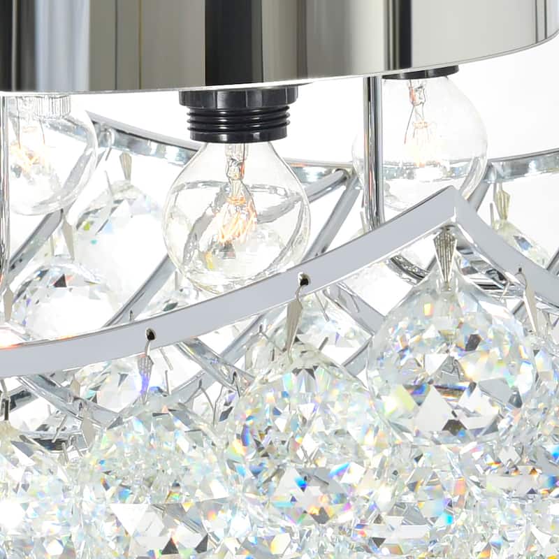 Queen 4 Light Flush Mount With Chrome Finish