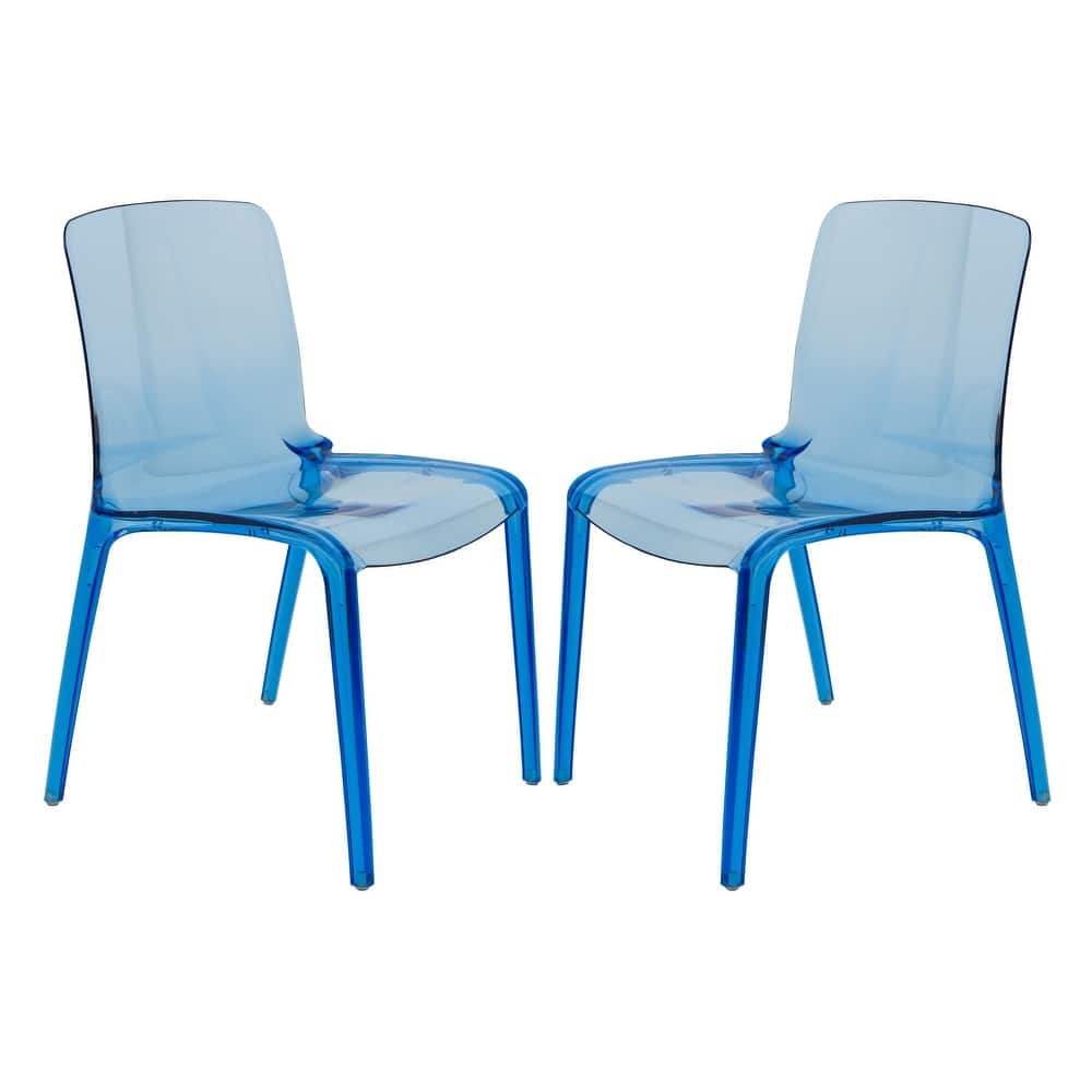Murray Series Modern Stackable Acrylic Dining Chair with Transparent Design Accent Side Chair for Home & Kitchen (Set of 2)
