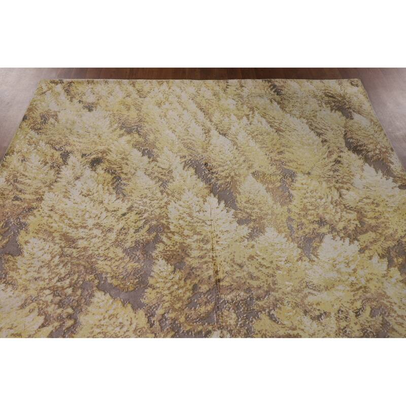 Multi-Color Abstract Oriental Area Rug Hand-Knotted Wool Carpet - 6'0" x 9'0"