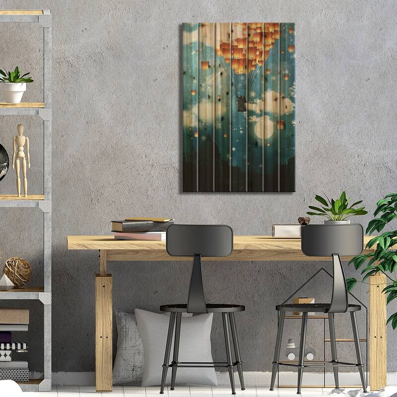 Where All The Wishes Come True Print On Wood by Paula Belle Flores - Multi-Color
