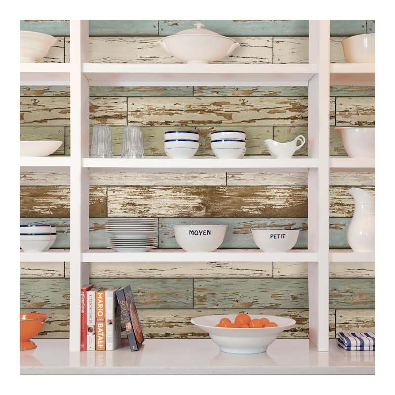 NuWallpaper Old Salem Vintage Wood Peel & Stick Wallpaper - 216in x 20.5in x 0.025in