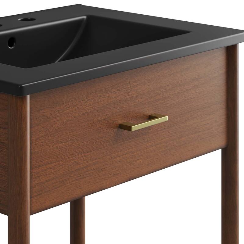 Zaire 18"/24"/30"/36"/48" Bathroom Vanity with Black Sink Top