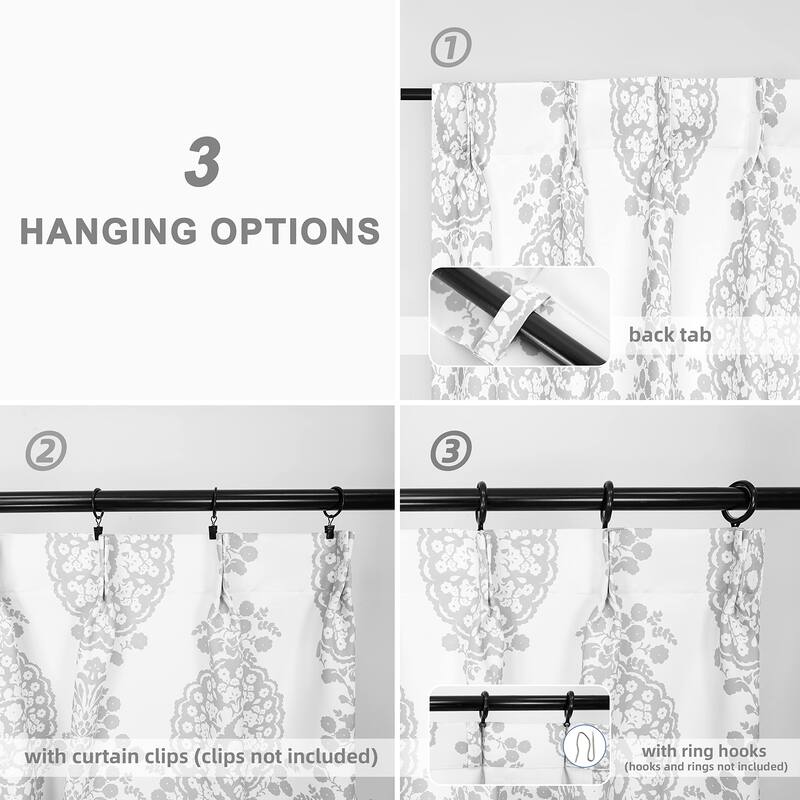 DriftAway Samantha Pinch Pleat Thermal Room Darkening Back Tab Window Curtains