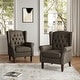 preview thumbnail 69 of 77, Button Tufted Armchair Wingback Wood legs Accent Chairs (Set of 2)