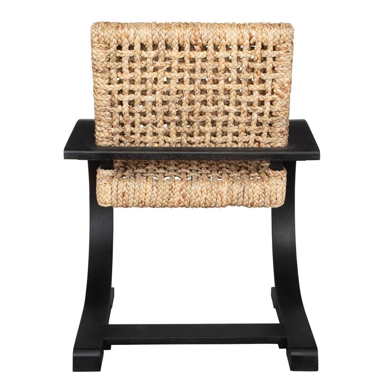 Curved Wood Framed Dining Chair - 37.75" - Black and Brown