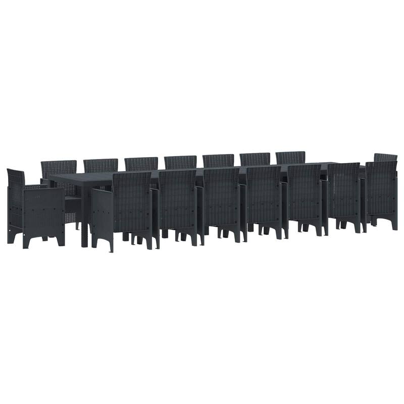 vidaXL Garden Dining Set 17 pcs Poly rattan - 157 x 39 x 29 - Anthracite version 1
