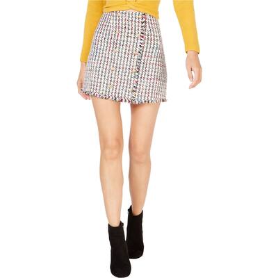 Leyden Womens Tweed Mini Skirt