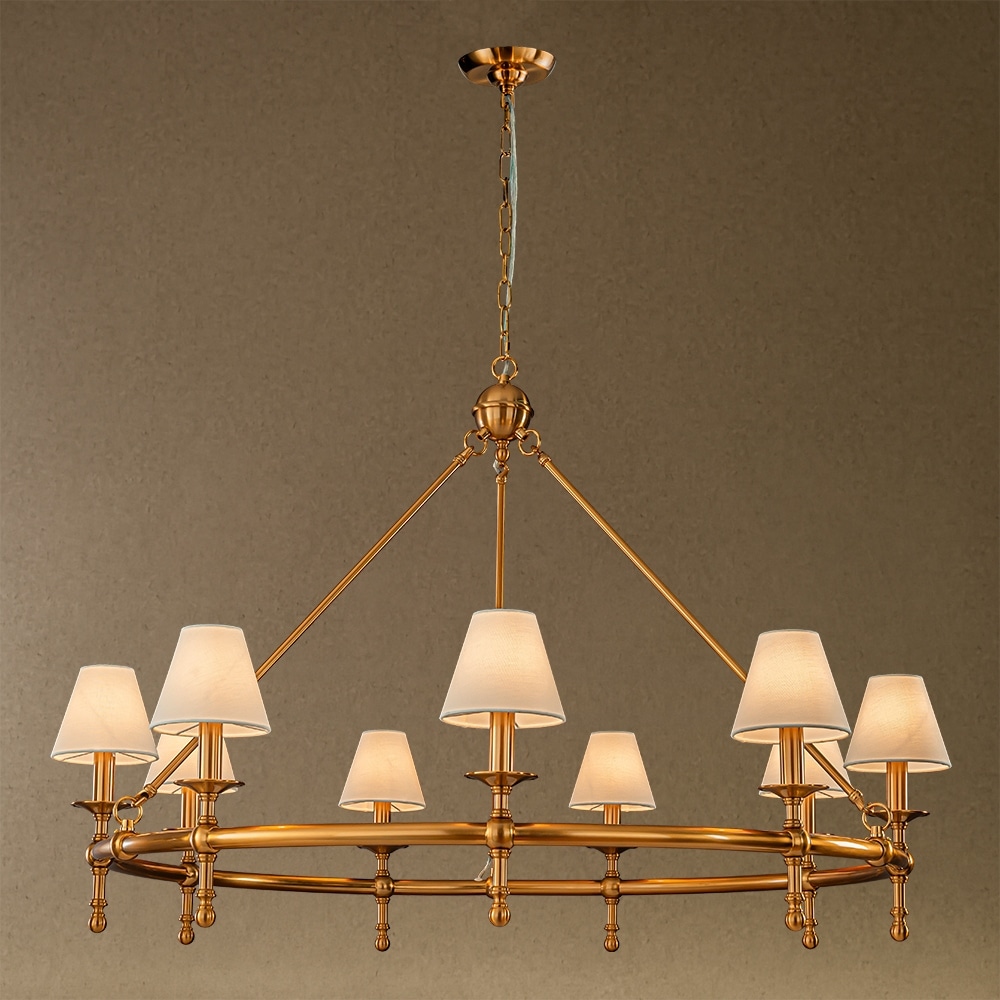 CraftHome Vintage Elegent Chandelier Classic Pendant Fixture with White Shades for Elegant Interior Lighting