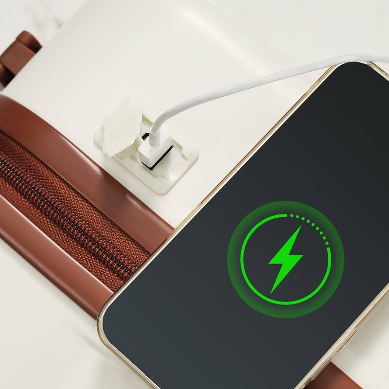 Luggage Set of 3, 20inch with USB Port, front opening design Airline Certified Carry on Luggage, ABS Hard Shell Luggage