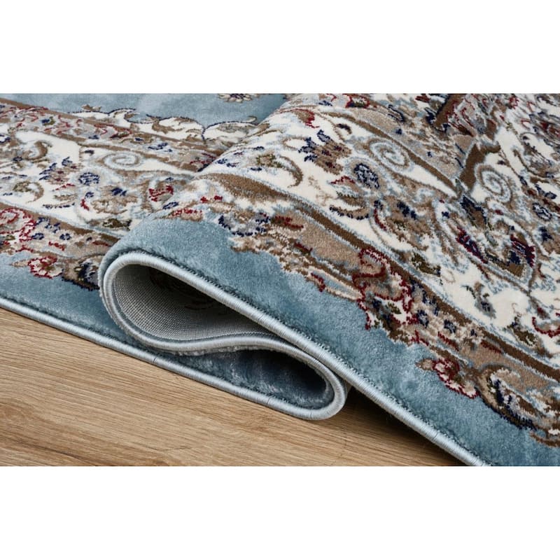 Master Collection Blue Abstract Transitional Area Rug