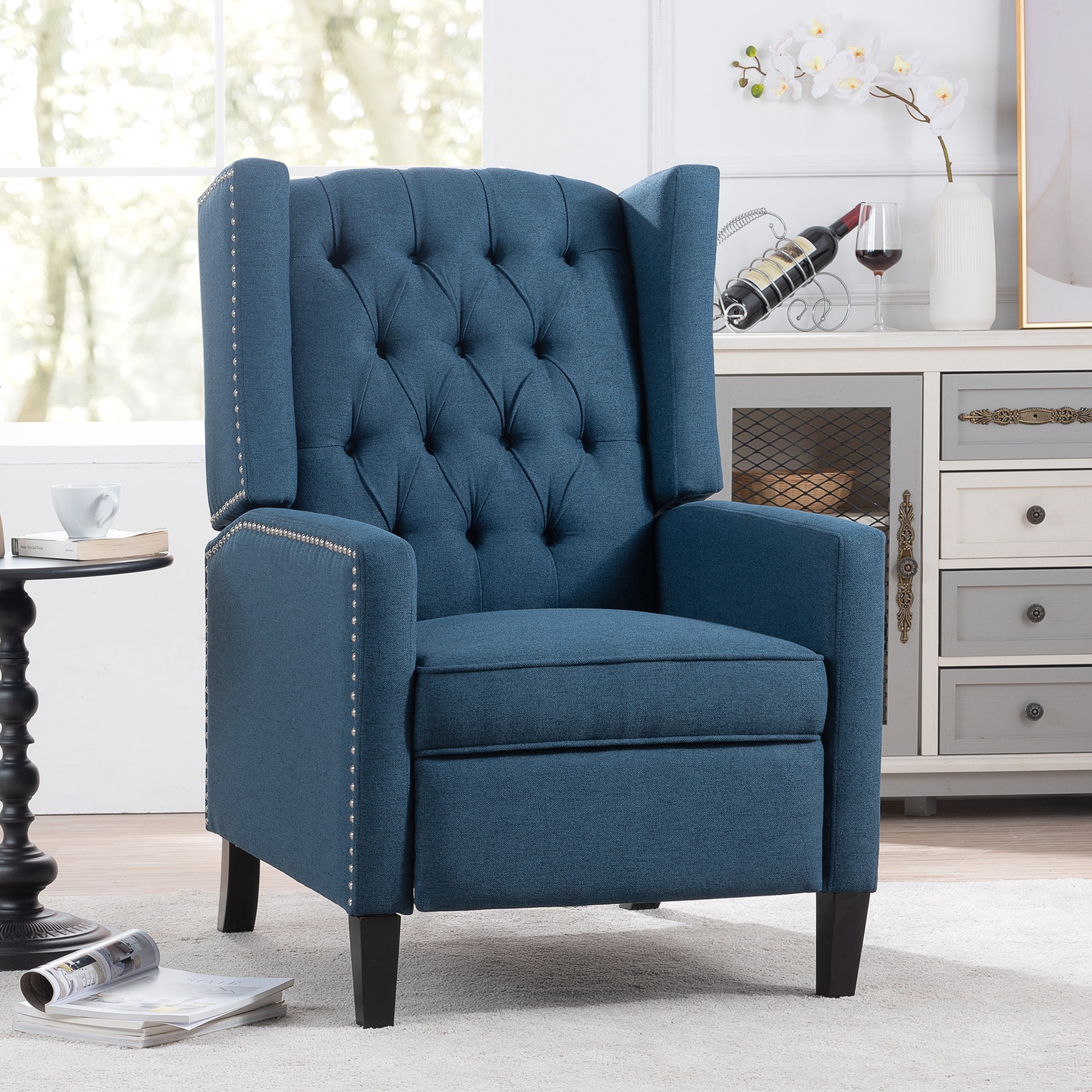 Blue discount manual recliner
