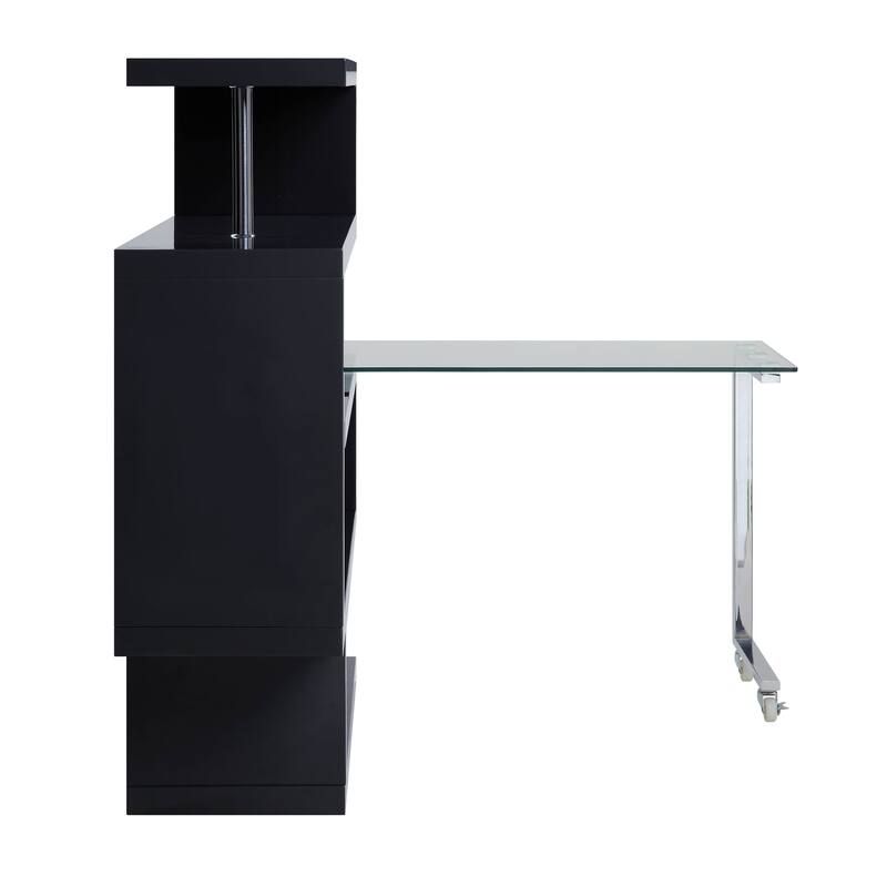 Modern and Versatile Writing Desk with Shelves for Efficient Workspace