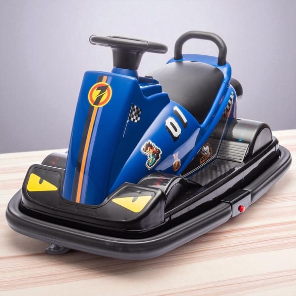 slide 2 of 38, 12V Electric Bumper Car for Kids Ages 3-5, 360° Spin Ride-On with LED Lights, Collision Sounds, Horn & Music, Dual Motor Drive Blue